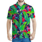 Parrot Banana Leaf Hawaii Pattern Print Men's Polo Shirt