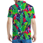 Parrot Banana Leaf Hawaii Pattern Print Men's Polo Shirt