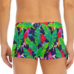 Parrot Banana Leaf Hawaii Pattern Print Men's Short Boxer Briefs