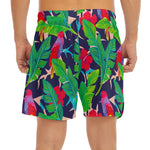 Parrot Banana Leaf Hawaii Pattern Print Men's Split Running Shorts