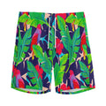 Parrot Banana Leaf Hawaii Pattern Print Men's Athletic Shorts