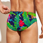 Parrot Banana Leaf Hawaii Pattern Print Men's Swim Briefs