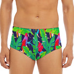 Parrot Banana Leaf Hawaii Pattern Print Men's Triangle Swim Briefs