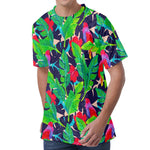 Parrot Banana Leaf Hawaii Pattern Print Men's Velvet T-Shirt