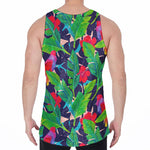 Parrot Banana Leaf Hawaii Pattern Print Men's Velvet Tank Top