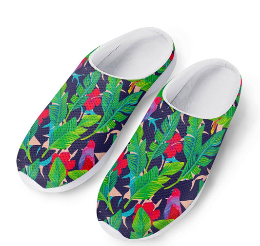 Parrot Banana Leaf Hawaii Pattern Print Mesh Casual Shoes