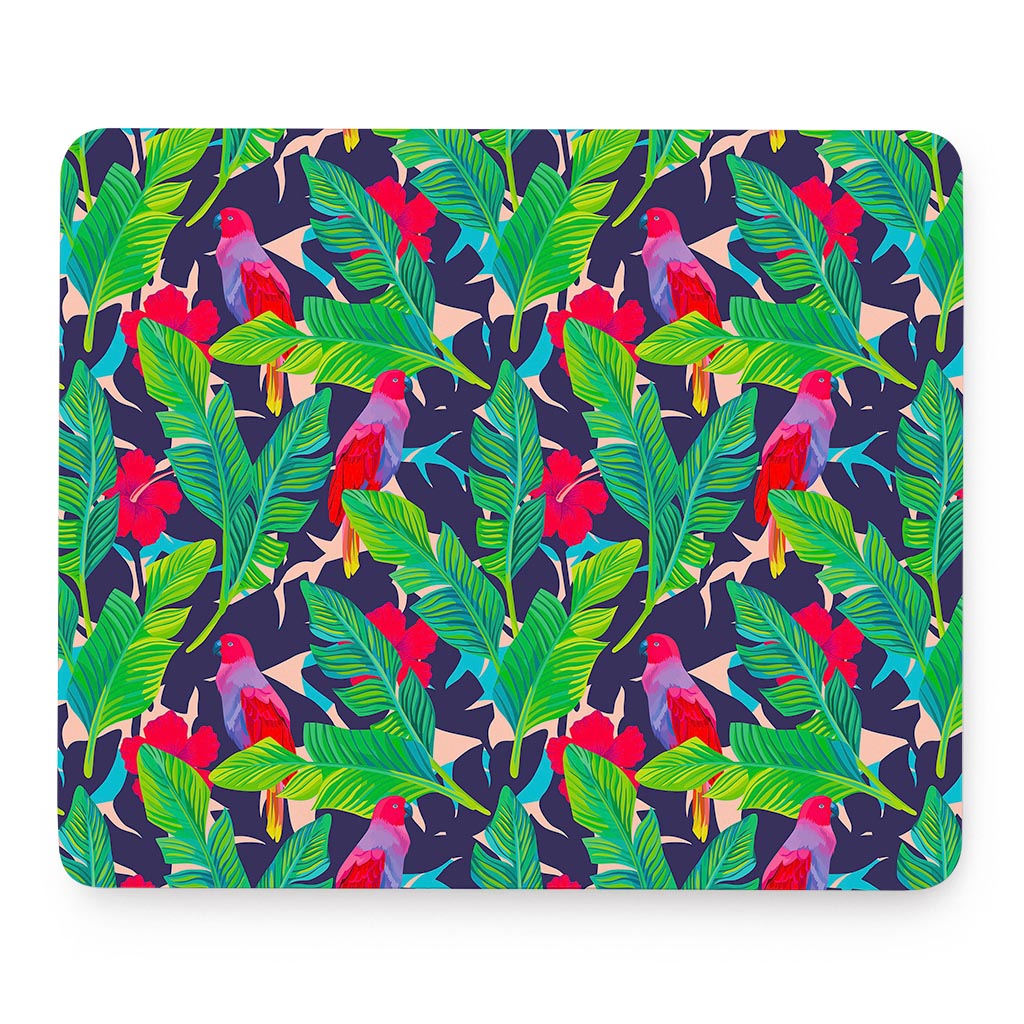 Parrot Banana Leaf Hawaii Pattern Print Mouse Pad