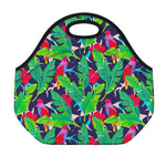 Parrot Banana Leaf Hawaii Pattern Print Neoprene Lunch Bag
