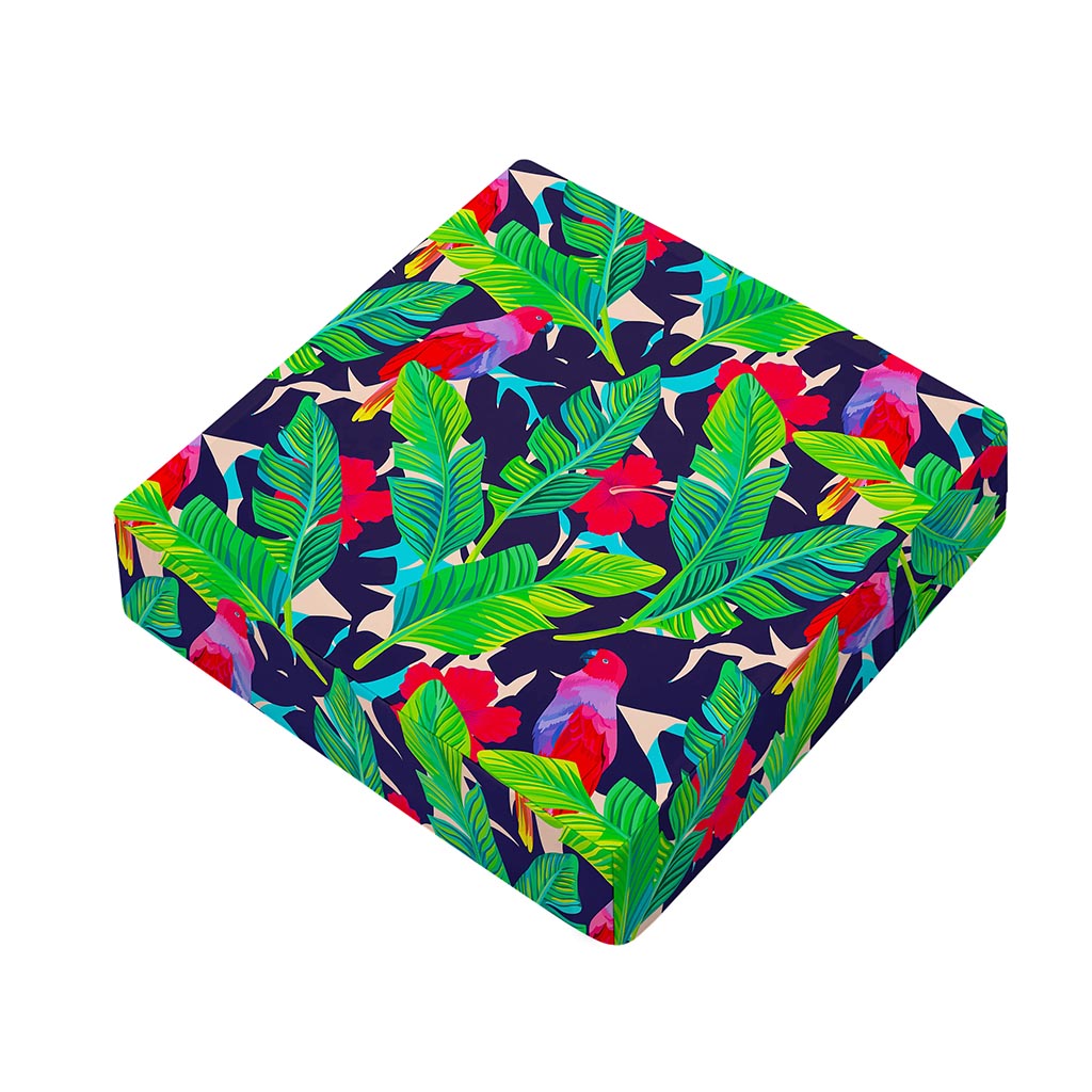 Parrot Banana Leaf Hawaii Pattern Print Outdoor Seat Cushion Cover