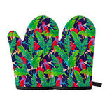 Parrot Banana Leaf Hawaii Pattern Print Oven Mitts