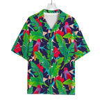 Parrot Banana Leaf Hawaii Pattern Print Rayon Hawaiian Shirt