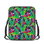 Parrot Banana Leaf Hawaii Pattern Print Rectangular Crossbody Bag