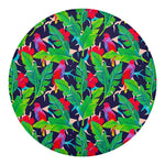 Parrot Banana Leaf Hawaii Pattern Print Round Blanket