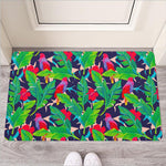 Parrot Banana Leaf Hawaii Pattern Print Rubber Doormat