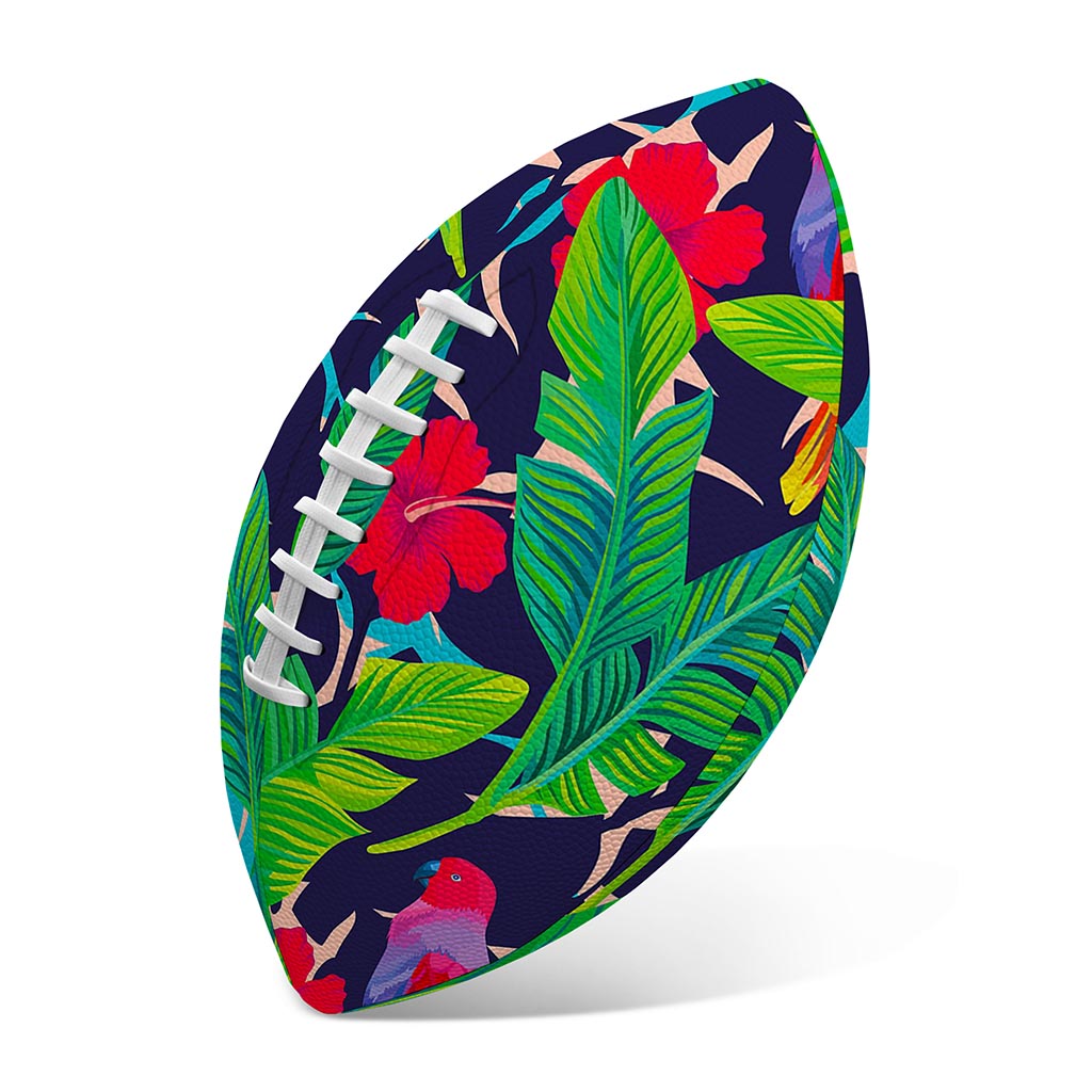 Parrot Banana Leaf Hawaii Pattern Print Rugby Ball