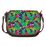 Parrot Banana Leaf Hawaii Pattern Print Saddle Bag
