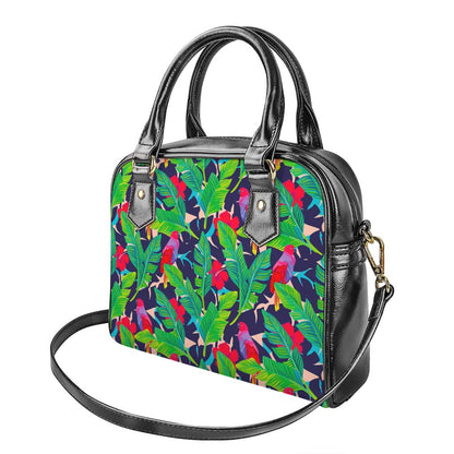 Parrot Banana Leaf Hawaii Pattern Print Shoulder Handbag