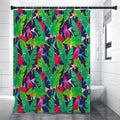 Parrot Banana Leaf Hawaii Pattern Print Shower Curtain