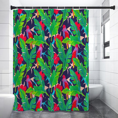 Parrot Banana Leaf Hawaii Pattern Print Shower Curtain
