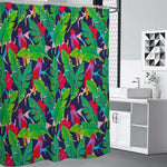 Parrot Banana Leaf Hawaii Pattern Print Shower Curtain
