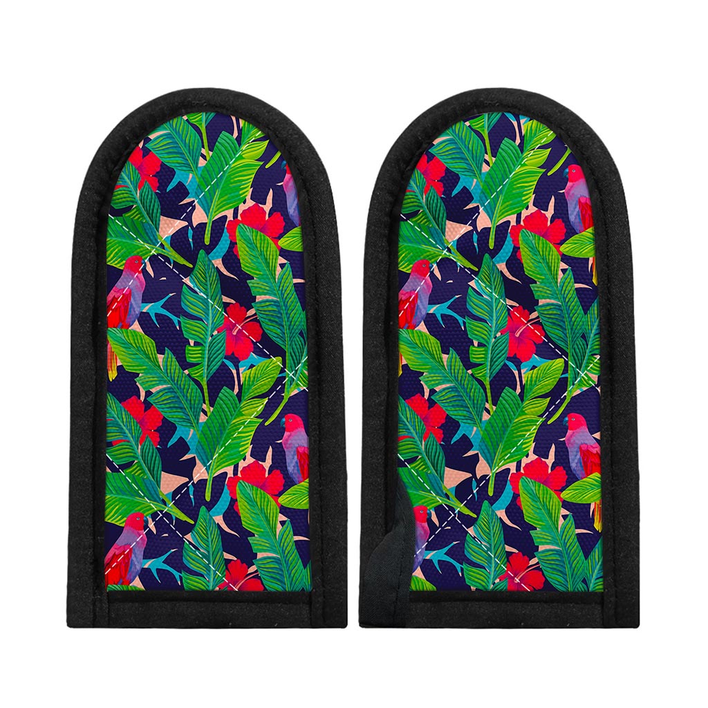 Parrot Banana Leaf Hawaii Pattern Print Skillet Handle Cover