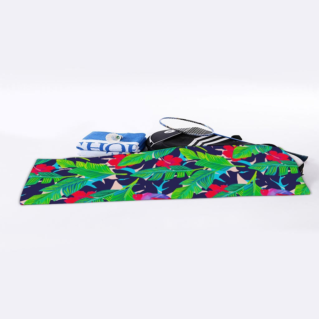 Parrot Banana Leaf Hawaii Pattern Print Sports Towel