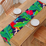 Parrot Banana Leaf Hawaii Pattern Print Table Runner