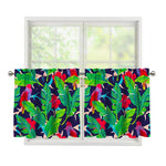 Parrot Banana Leaf Hawaii Pattern Print Tier Curtains