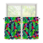 Parrot Banana Leaf Hawaii Pattern Print Tier Curtains
