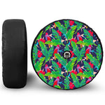 Parrot Banana Leaf Hawaii Pattern Print Tire Cover With Camera Hole