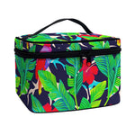 Parrot Banana Leaf Hawaii Pattern Print Travel Makeup Bag