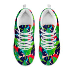 Parrot Banana Leaf Hawaii Pattern Print White Running Shoes