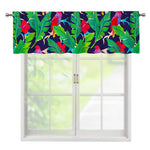 Parrot Banana Leaf Hawaii Pattern Print Window Valance