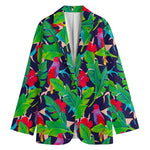 Parrot Banana Leaf Hawaii Pattern Print Women's Blazer
