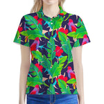 Parrot Banana Leaf Hawaii Pattern Print Women's Polo Shirt