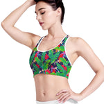 Parrot Banana Leaf Hawaii Pattern Print Women's Sports Bra
