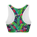 Parrot Banana Leaf Hawaii Pattern Print Women's Sports Bra