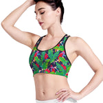 Parrot Banana Leaf Hawaii Pattern Print Women's Sports Bra