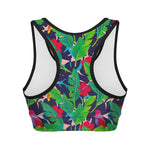 Parrot Banana Leaf Hawaii Pattern Print Women's Sports Bra
