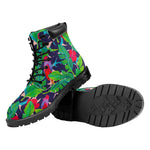 Parrot Banana Leaf Hawaii Pattern Print Work Boots