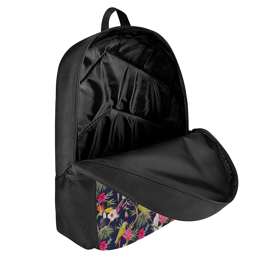 Parrot Toucan Tropical Pattern Print 17 Inch Backpack