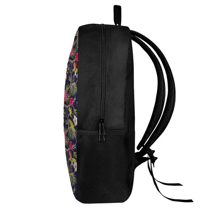 Parrot Toucan Tropical Pattern Print 17 Inch Backpack