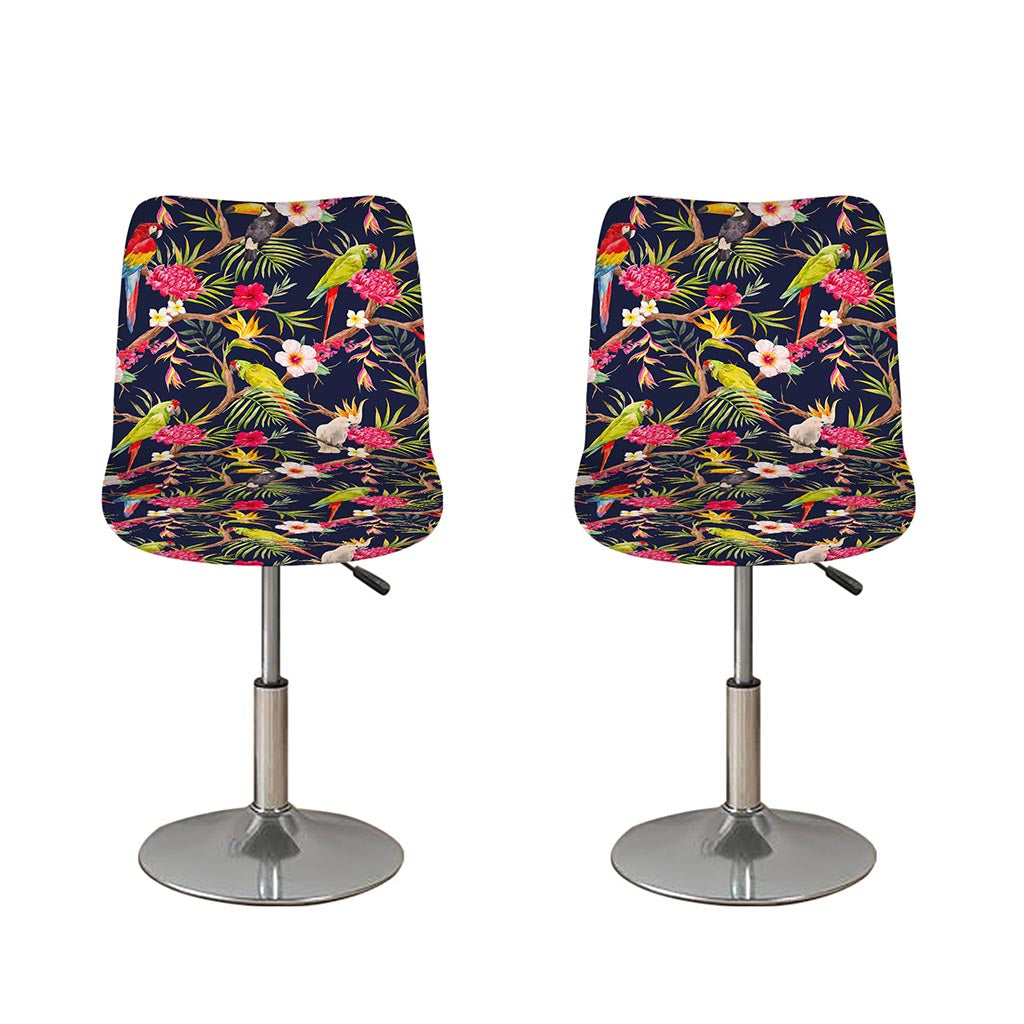 Parrot Toucan Tropical Pattern Print Bar Stool Covers