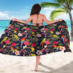 Parrot Toucan Tropical Pattern Print Beach Sarong Wrap