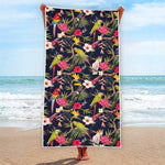 Parrot Toucan Tropical Pattern Print Beach Towel