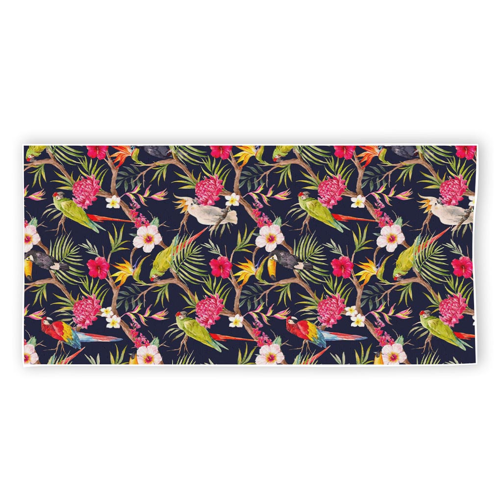 Parrot Toucan Tropical Pattern Print Beach Towel