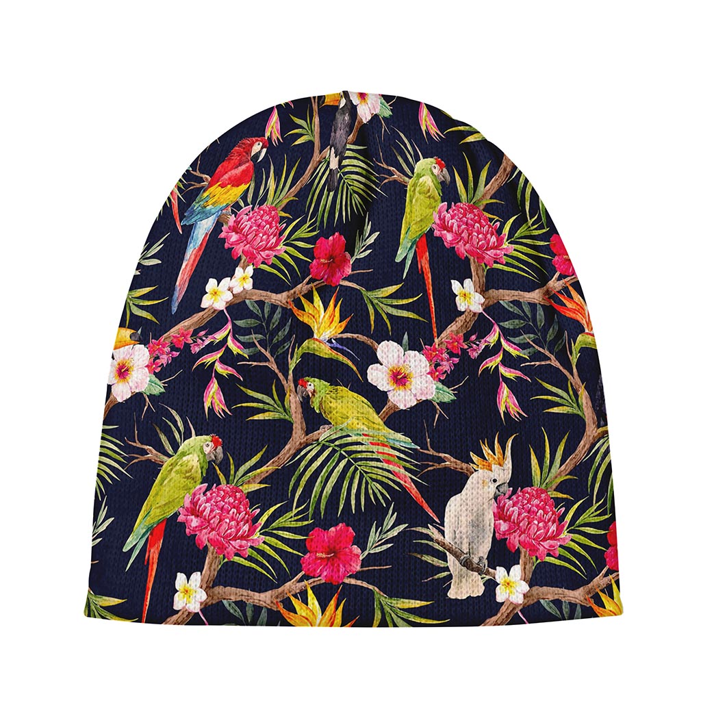 Parrot Toucan Tropical Pattern Print Beanie