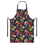 Parrot Toucan Tropical Pattern Print Bib Apron With Pocket