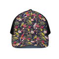 Parrot Toucan Tropical Pattern Print Black Mesh Trucker Hat
