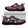 Parrot Toucan Tropical Pattern Print Black Running Shoes